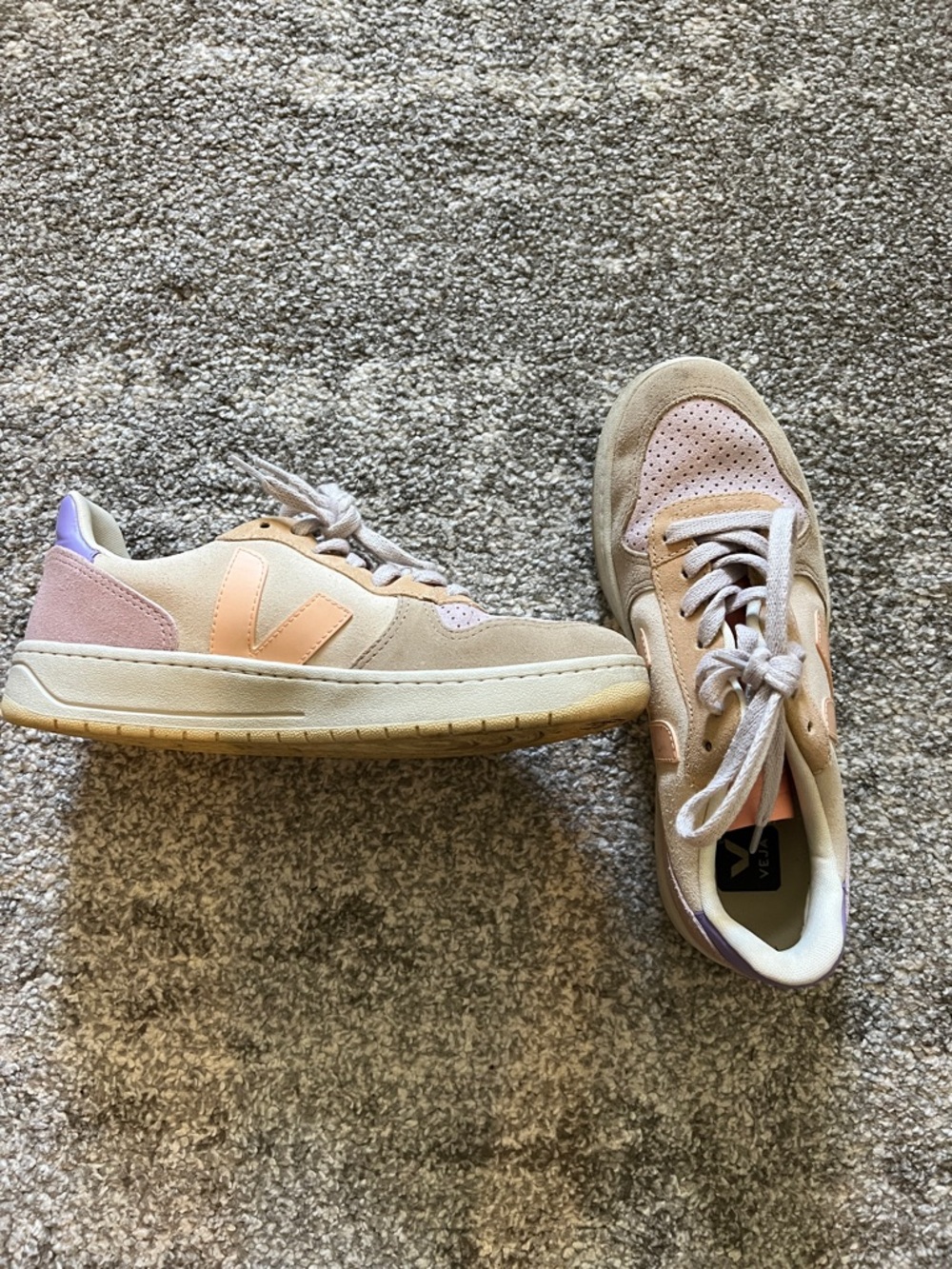 Veja Women's Low-Top Sneakers in Peach, Pink and Lavender